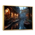 thumbnail image 2 of Designart "An Atmospheric Passage Along the Yellow Canal II" Canals Floater Framed Canvas Wall Art, 2 of 7