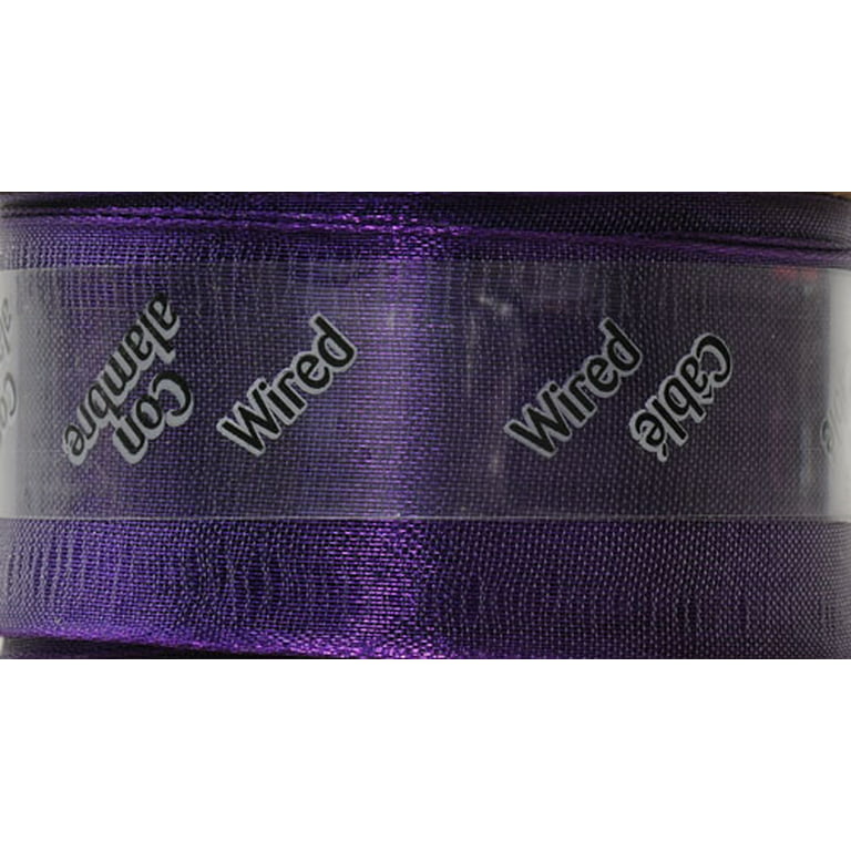 Offray 429778 1. 5 inch Simply Sheer Asiana Purple Ribbon, 100 Yards - No. 9