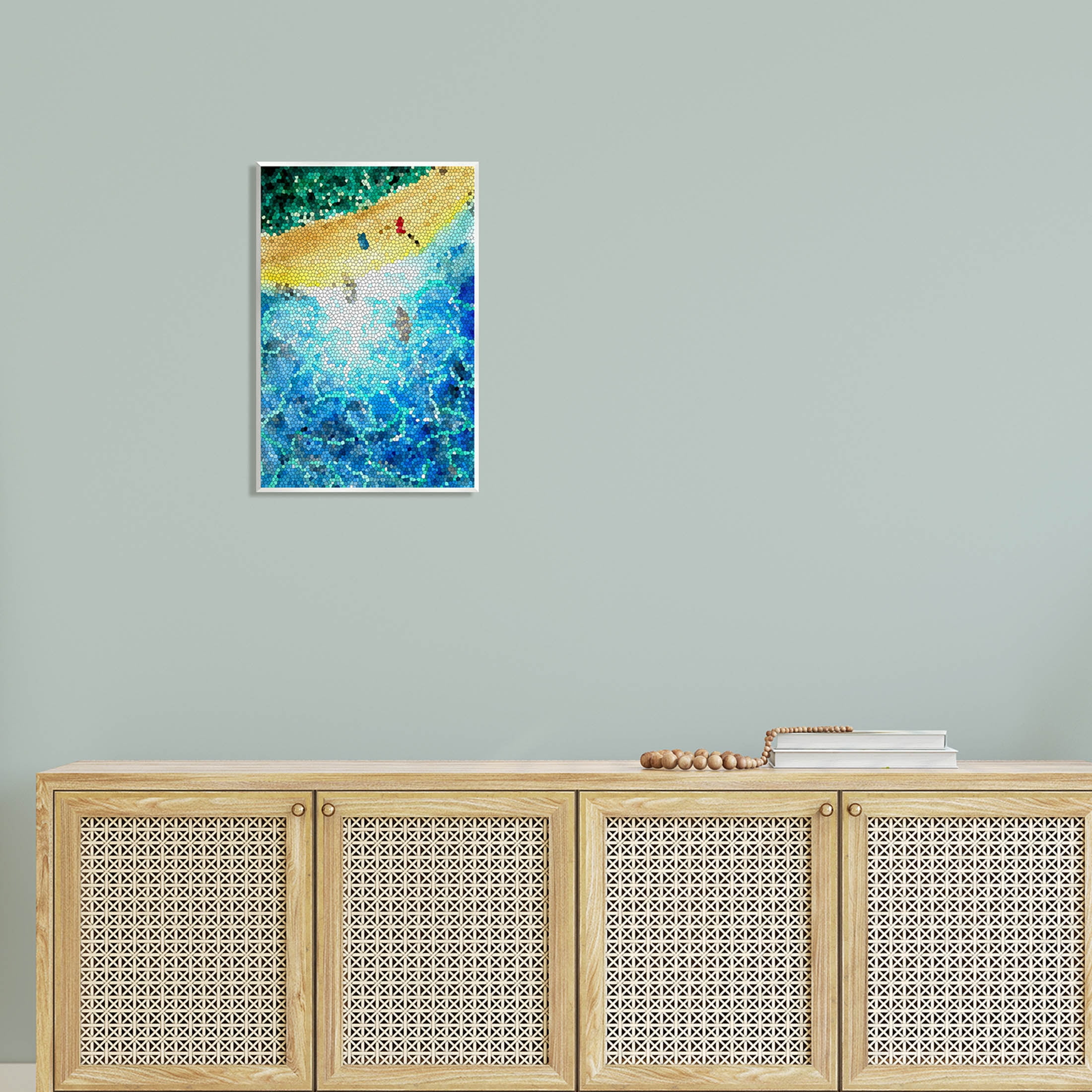 Modern Mosaic Pattern Beach Coastal Graphic Art Unframed Art Print Wall Art