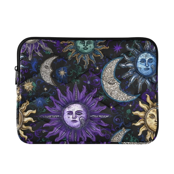 Moon Star Sun with Faces Quilted Laptop Protective Cases Computer Sleeves Tablet Bags Briefcases M