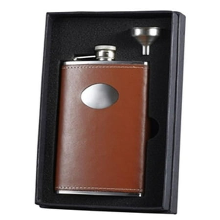 

Hound Brown Leather 8oz Flask Gift Set