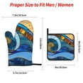 thumbnail image 2 of Sikiie Stained Glass Ocean Wave Oven Mitts and Pot Holders, Silicone Oven Gloves, Heat Resistant Oven Mitts 4Pcs Set, 2 of 6