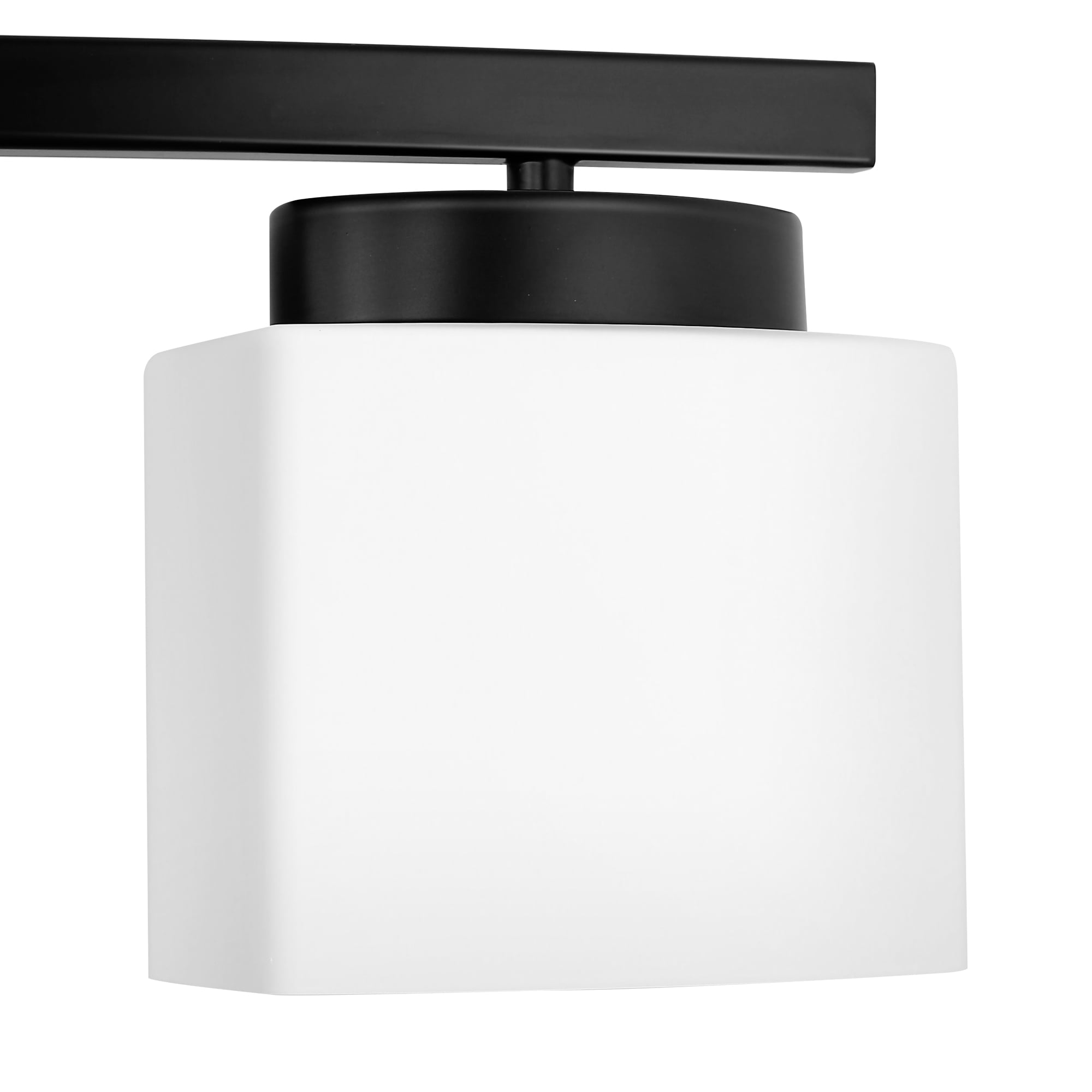 Briignite 5-Light Bathroom Light Fixture with Milk Glass Shades, Modern Stylish Vanity Lighting Fixtures for Bathroom, Black and White