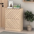 thumbnail image 3 of MONSLIPA Free Standing Tipping Bucket Shoe Cabinet with Compartments, 2 Drawer Shoe Cupboard for Hallway Entryway, 3 of 6