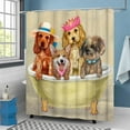 thumbnail image 2 of Puppy Shower Curtain Cute Dogs Animal in Bathtub Bathroom Decor Funny Fabric Curtain for Kids Hooks Included 72"x72", 2 of 6