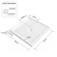 thumbnail image 5 of Barara King 36x36 Inch Acrylic Shower Base Anti Slip Bathroom Shower Pan, White, 5 of 5