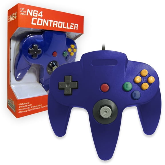 Blue Wired Controller for N64