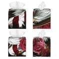 thumbnail image 2 of Fotbe Eagle With Hat And Roses Porta Pañuelos Decorativo de Cuero, Caja Cuadrada Moderna para Pañuelos Faciales, Organizador y Dispensador 5x5x5'', 2 of 7