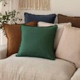 thumbnail image 6 of Set of 2 Decorative Linen Fringe Throw Pillow Covers Cozy Boho Farmhouse Cushion Cover with Tassels Soft Accent Pillowcase for Couch Sofa Bed Living Room Home Decor, 20×20 Inch, Pine Green, 6 of 6