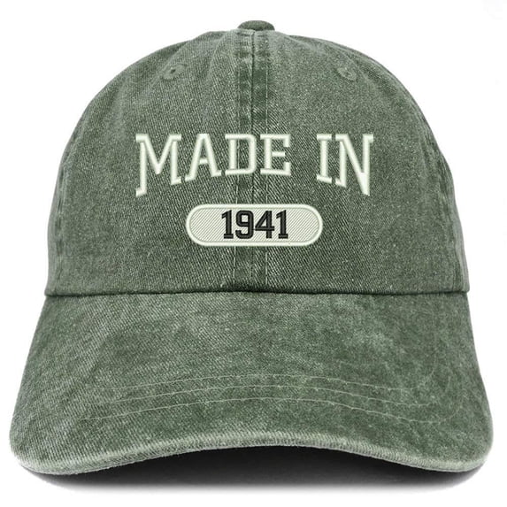 Trendy Apparel Shop Made in 1941 Embroidered 77th Birthday Washed Baseball Cap