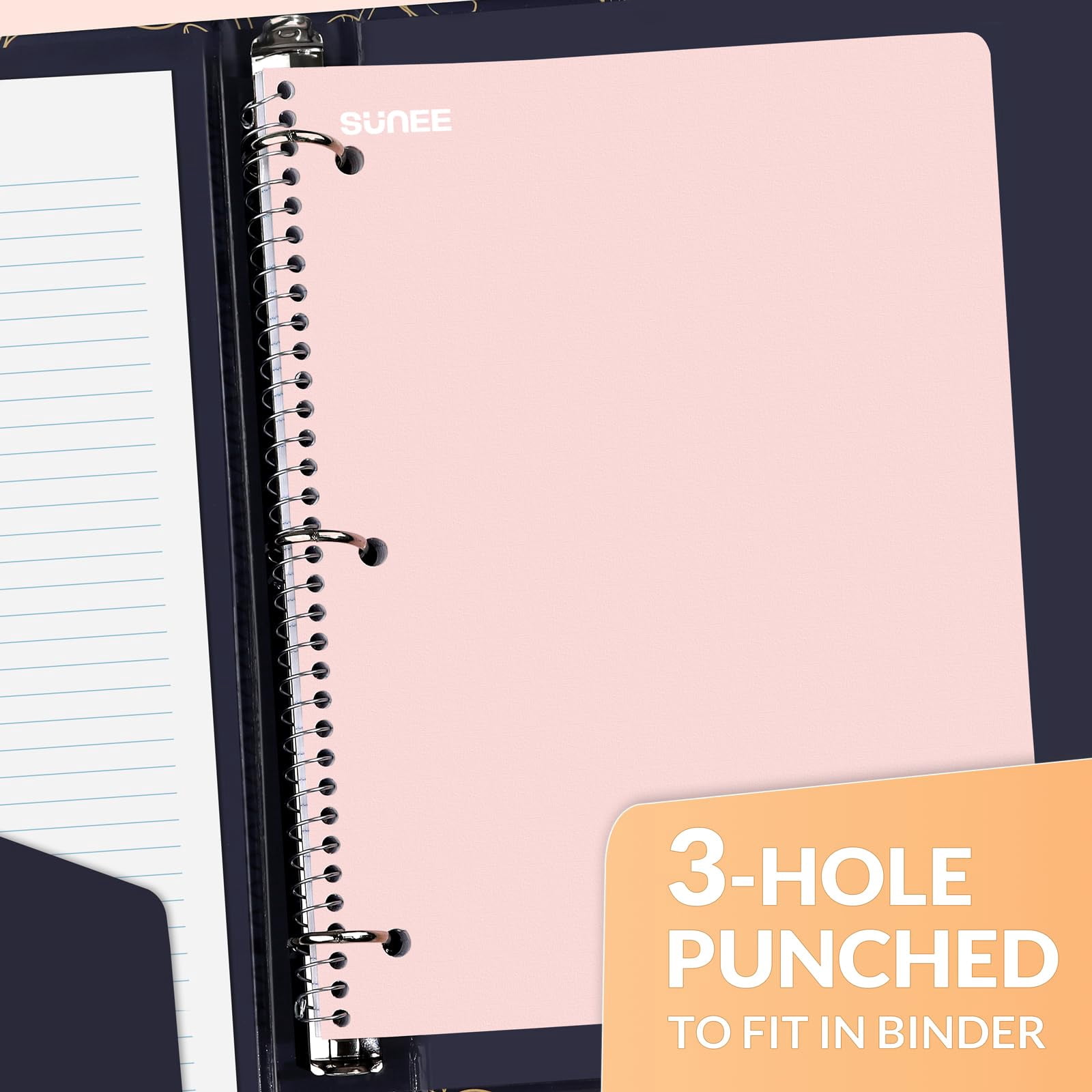SUNEE College Rule Spiral Notebooks, 8 x 10.5 Inches, 140 Pages, 20 Count, 20 Pack