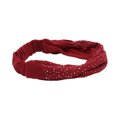 thumbnail image 3 of Unique Bargains 1 Pc Headband Wide Lace Design Hairband for Women Wine Red, 3 of 5