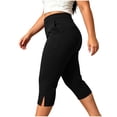 thumbnail image 3 of Zulora Women's High Waist Cropped Jogger Yoga Pants with Side Split Hem Sweat Wicking Fabric Slim Fit Active Trousers for Gym Walking Travel and Daily Casual Everyday Wear All Season, 3 of 9