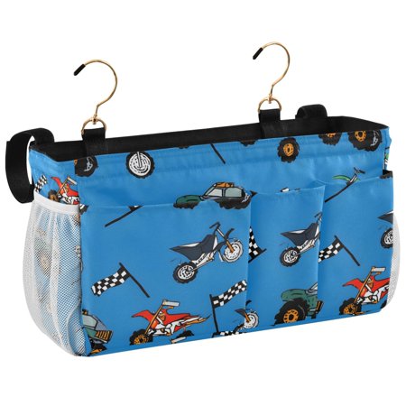 Ryvnso Bedside Caddy Motorcycle Cartoon Trucks Bedside Storage Bag Hanging Organizer