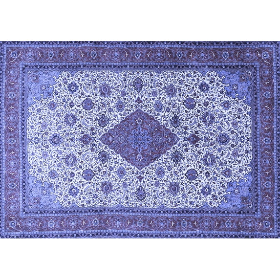 Ahgly Company Indoor Rectangle Medallion Blue Traditional Area Rugs, 2' x 4'