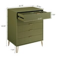 thumbnail image 3 of DUMBO 5-Drawer Tall Dresser from Engineered Wood in Olive Green, 3 of 10