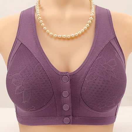 Baodmurt Push Up Bras for Women Lounge & Sleep Tie-Front Closure Lingerie  Underwear  Purple 42BC