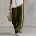 thumbnail image 6 of Admvng Women's Side Button Striped Wide Leg Pants Casual High Waist Lightweight Daily Trousers, 6 of 6