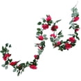 thumbnail image 1 of 2.2m Seda Artificial Rosa Guirnalda Flor Vid Rosa Ratán Boda Hogar Fiesta Decoración Hoja Decoración kenally JJ17275-04, 1 of 6