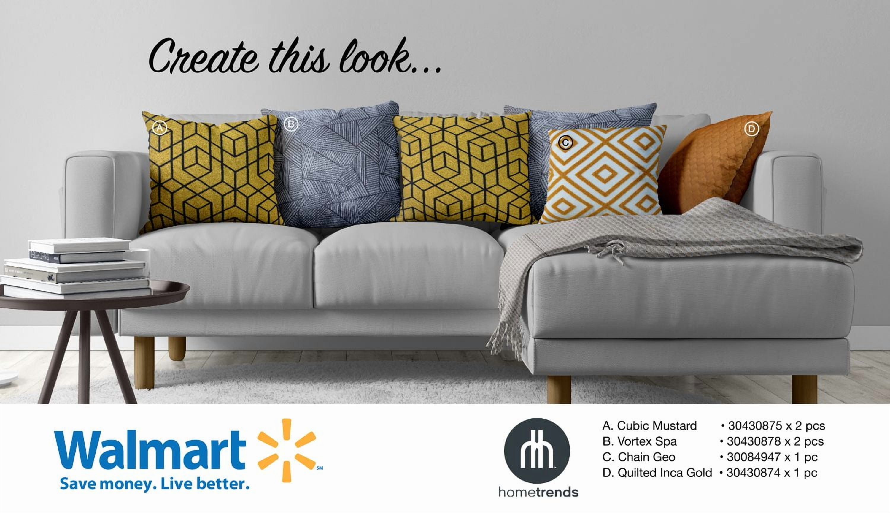 Coussin décoratif cubique moutarde hometrends