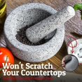 thumbnail image 3 of Heavy Duty Small Mortar and Pestle Set, Hand Carved from Natural Granite, 5.5" Wide, 1.5 Cup, Grey, 3 of 8