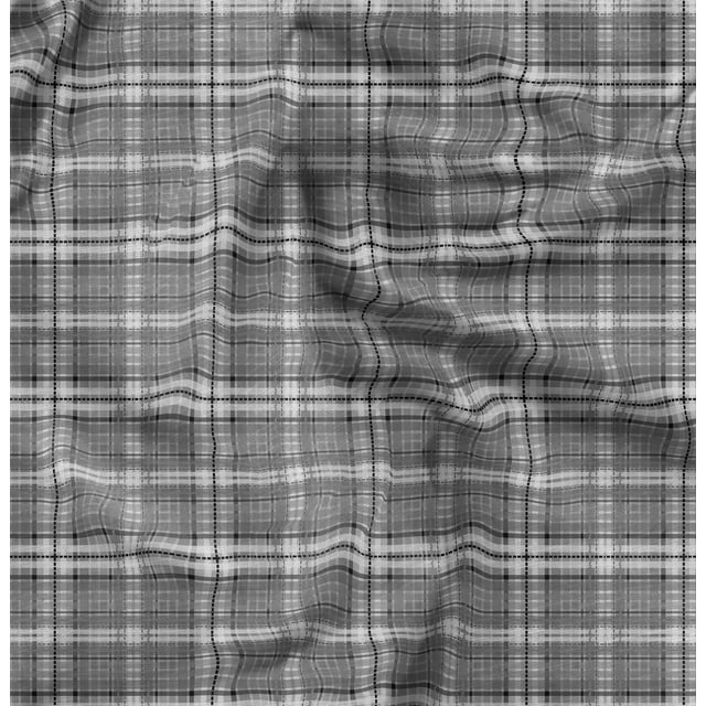 Soimoi Velvet Fabric Plaid Check Print Sewing Fabric Yard 58 Inch Wide