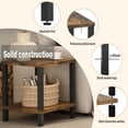 thumbnail image 4 of Large End Table Square Side Table Modern Sofa Table 20 Inch Industrial Coffee Table NightStand with 2-Tier Storage Shelf for Living Room Bedroom Rustic Brown MLBZ06R, 4 of 9