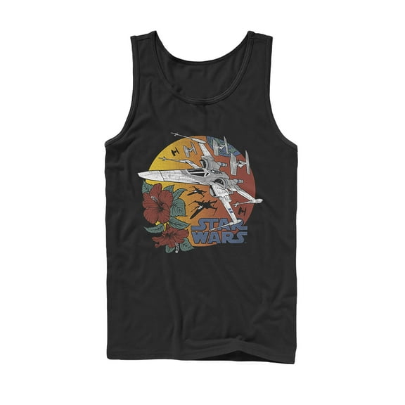 Men's Star Wars: The Rise of Skywalker Tropical X-Wing Tank Top Black 2X Large