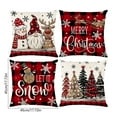 thumbnail image 5 of Feltree Christmas Throw Pillow Covers 4-Pack, Santa Claus Print Holiday Decor for Sofa Bed Living Room, 17x17 Inch Festive Pillow Cases, 5 of 8