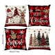 thumbnail image 3 of Juego de 4 fundas de almohada navideñas | Estampado de Papá Noel, muñeco de nieve y árbol de Navidad | Decoración navideña de poliéster de 45 x 45 cm | Fundas de cojín para dormitorio y sala de estar, 3 of 5