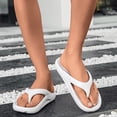 thumbnail image 2 of Rokment Orthopedic Cloud Pillow Slippers for Women Men Unisex Waterproof Swim Pool Arch Support Cushioned Flip Flops Beach Summer Water Sandals Indoor Outdoor Shower Slip on Slides White Size 11, 2 of 7