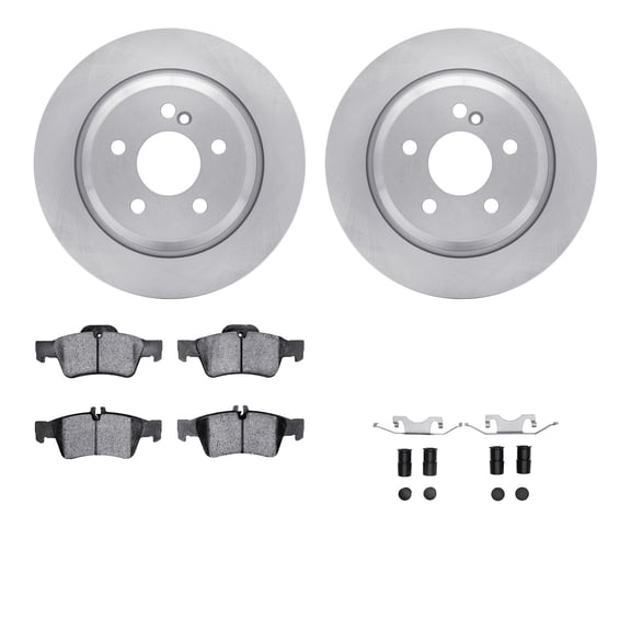 Dynamic Friction Company Rear Brake Rotors with 5000 Advanced Brake Pads includes Hardware 6512-63417