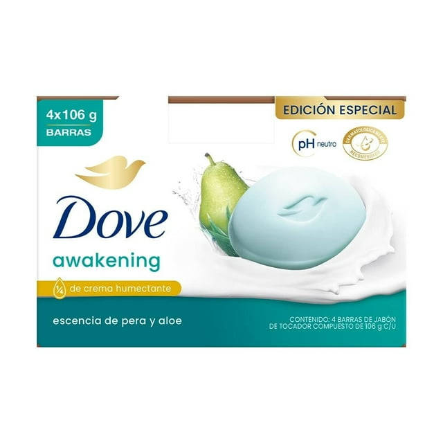Jabón en Barra Dove Pera 4 Pack 424g. 4 barras Pera de 106g