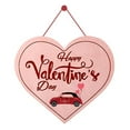 thumbnail image 2 of Valentines Day Door Sign Romantic Front Door Hanging Ornament Red Heart Pattern Happy Valentine's Day Letter Printed 14 February Wall Wreath Decor, 2 of 8