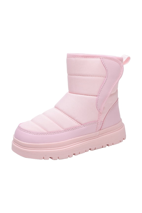 Kids Snow Boots Boys Girls Toddler Winter Waterproof Shoes Cold Weather Outdoor Lightweight (Toddler/Little Kids/Big Kids) Pink for Size 12