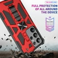 thumbnail image 6 of SaniMore for Samsung Galaxy S23 Ultra Case, Rugged PC CD Magnetic Cover Built-in Car Mount & Folding Kickstand Military Grade Shockproof Heavy Duty Protective Shell for Samsung S23 Ultra, Red, 6 of 6