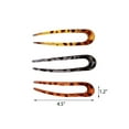 thumbnail image 2 of 3 Pcs French Style Shaped Hair Pins, Cellulose Acetate Tortoise Shell Hair Fork Sticks Updo Chignon Hair Pins, Vintage Hair Clips for Thin Thick Hair, 1.2", 2 of 5
