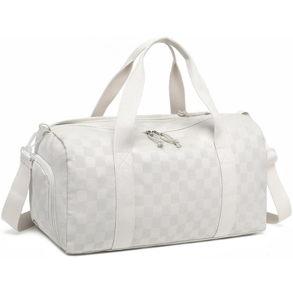 Bolsa deportiva para gimnasio con bolsillo húmedo, bolsa de viaje plegable para fin de semana con bolsa impermeable para zapatos y orificio de ventilación para niñas, niños y mujeres