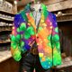 thumbnail image 4 of Camisa Impresa Del Día de San Patricio de la Blusa de Manga Larga de los Hombres, Botón Casual Abajo de la Parte Superior para el Uso de las Vacaciones de Primavera, 4 of 5