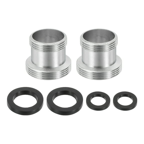 Uxcell 2Pcs Faucet Aerator Adapter, M18 Male to M22 Male with Washer, 18mm Length