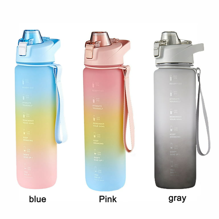1pc 580ml Gradient frosted water bottle, outdoors sports plastic cup