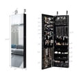thumbnail image 2 of Mirrored Wall & Door Mounted Jewelry Cabinet Storage Organizer W/ Lights&Drawer For Daily Life, 2 of 12