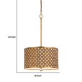 thumbnail image 5 of Benjara BM224895 Fabric & Metal Pendant with Geometric & Embossed Floral Design, Gold, 5 of 5
