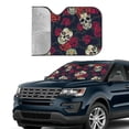 thumbnail image 4 of Bingfone Roses Skulls Car Windshield Sun Shade Protector Keep Your Vehicle Cool Sun Shield Visor Cover Foldable For Car Truck Suv-Small, 4 of 9