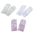 thumbnail image 4 of 3 Pares de Guantes Cortos para Niñas de Flores, Boda, Princesa, Baile, Baile, Elegante Soledad Guantes fiesta niña flores, 4 of 10