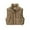 Khaki, variant on Cropped Padded Vest for Women Zip up Sleeveless Stand Collar Bottom Drawstring Jackets Coat with Pockets