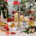 thumbnail image 4 of Uutvery 24Pcs Gold Christmas Ball Ornaments, 0.98-2.16 Inch Plastic Polyester Hanging Set for Xmas Tree, Gift Home Holiday Decor, Luxury Decoration Balls for Elegant Party Wedding, 4 of 6