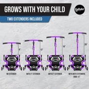 EzyRoller: Drifter X - Purple - Ride-On Scooter, Cambering Motion, Pedal Free Cart, Hand Brakes, Extendable Frame, 154lb Capacity, Adults-Kids Ages 6+