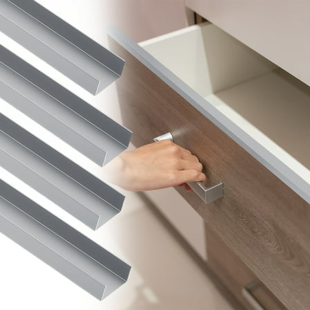 4pack 18" Cabinet Edge Protectors for 13/16" Kitchen Cabinets Frame, Matt Silver