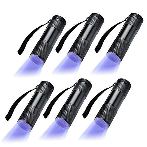 Optimal Shop 6 Pack UV Blacklight 9 LED Flashlight Torch Light Outdoors Etc (6 Pack)